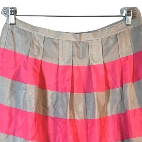 J Crew Skirt Womens Size 12 Gray Pink Mini Pleated Side Zip Fully Lined - Picture 4 of 8